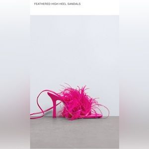Feathered high heel sandals
